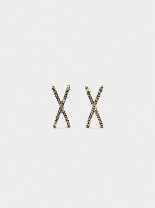 X Earrings With Crystals