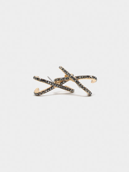 X Earrings With Crystals