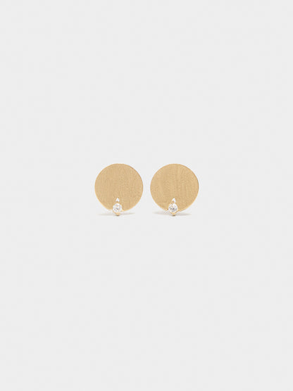 Round Earrings With Cubic Zirconia