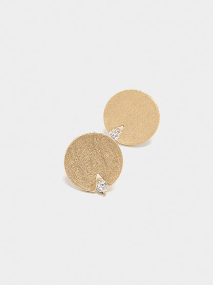 Round Earrings With Cubic Zirconia