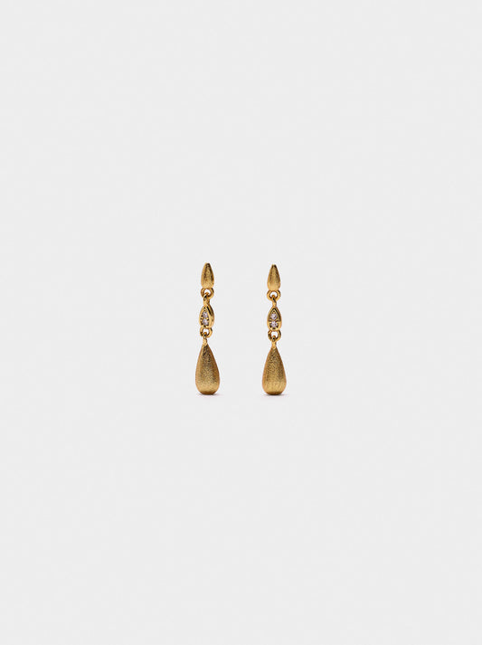 Long Teardrop Earrings With Zirconia