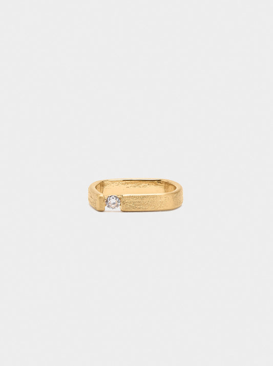 Square Ring With Zirconia