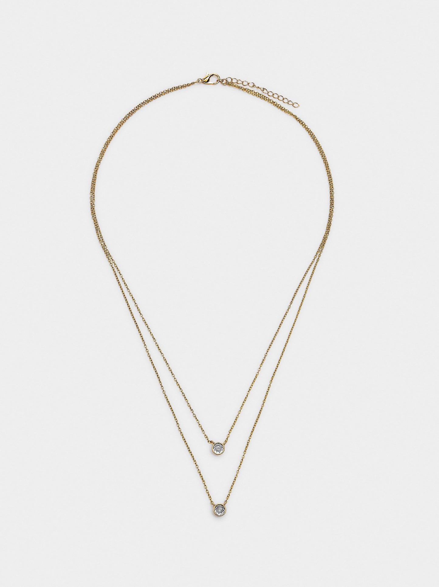 Set Of Necklaces With Links And Zirconias