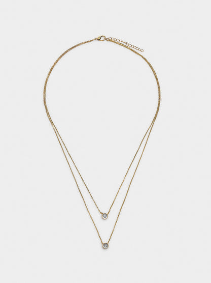 Set Of Necklaces With Links And Zirconias