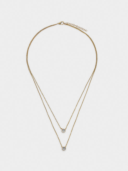 Set Of Necklaces With Links And Zirconias