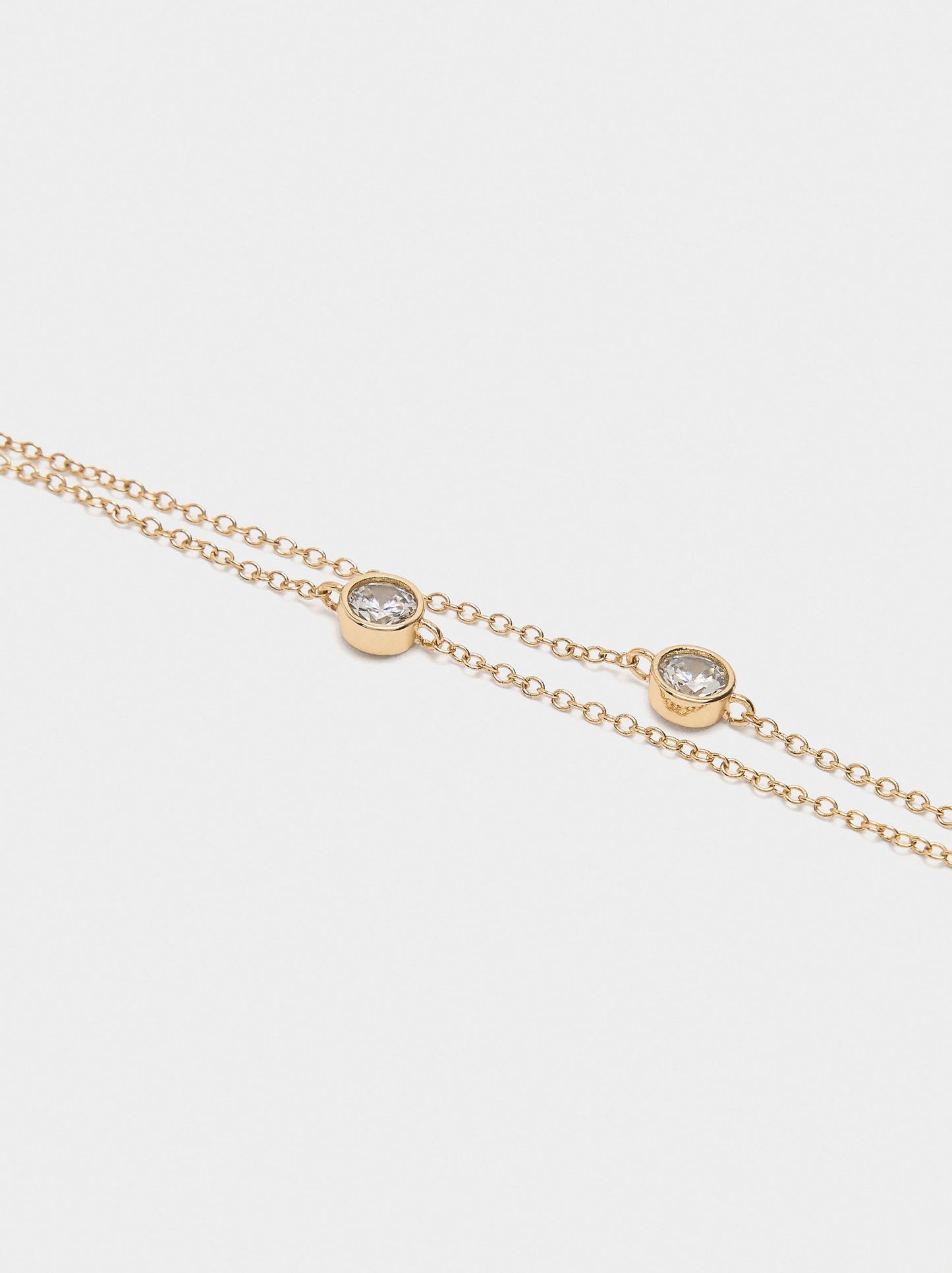 Double Link Bracelet With Zirconia