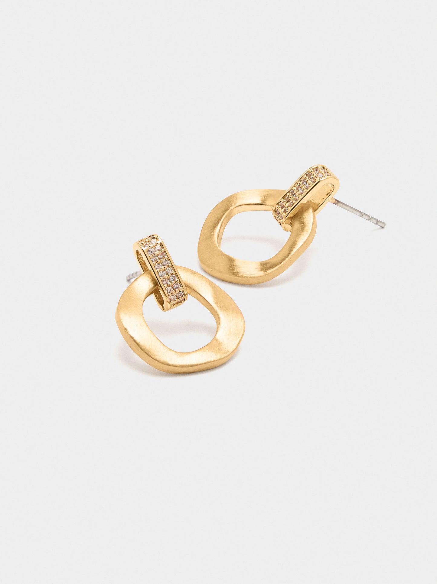Irregular Hoop Earrings With Cubic Zirconia
