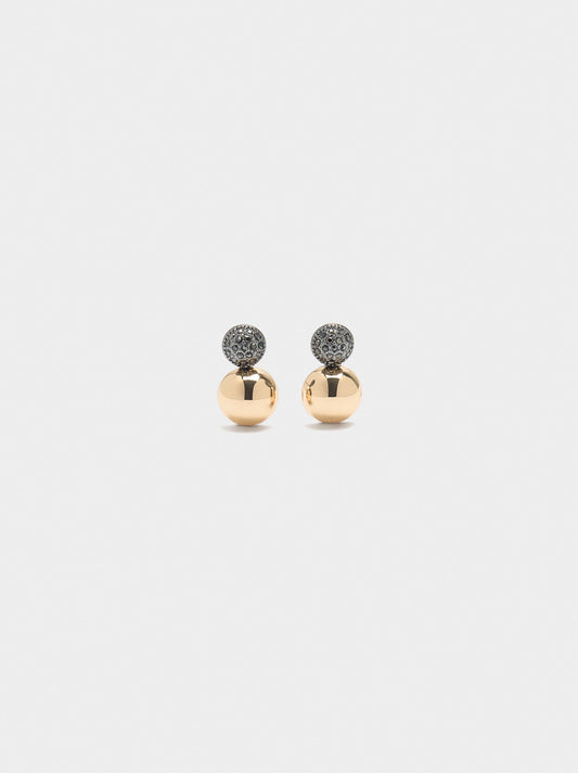 Short Earrings With Bicolor Spheres