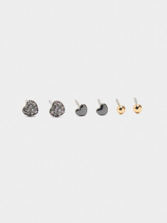 Bicolor Earrings Set With Zirconia