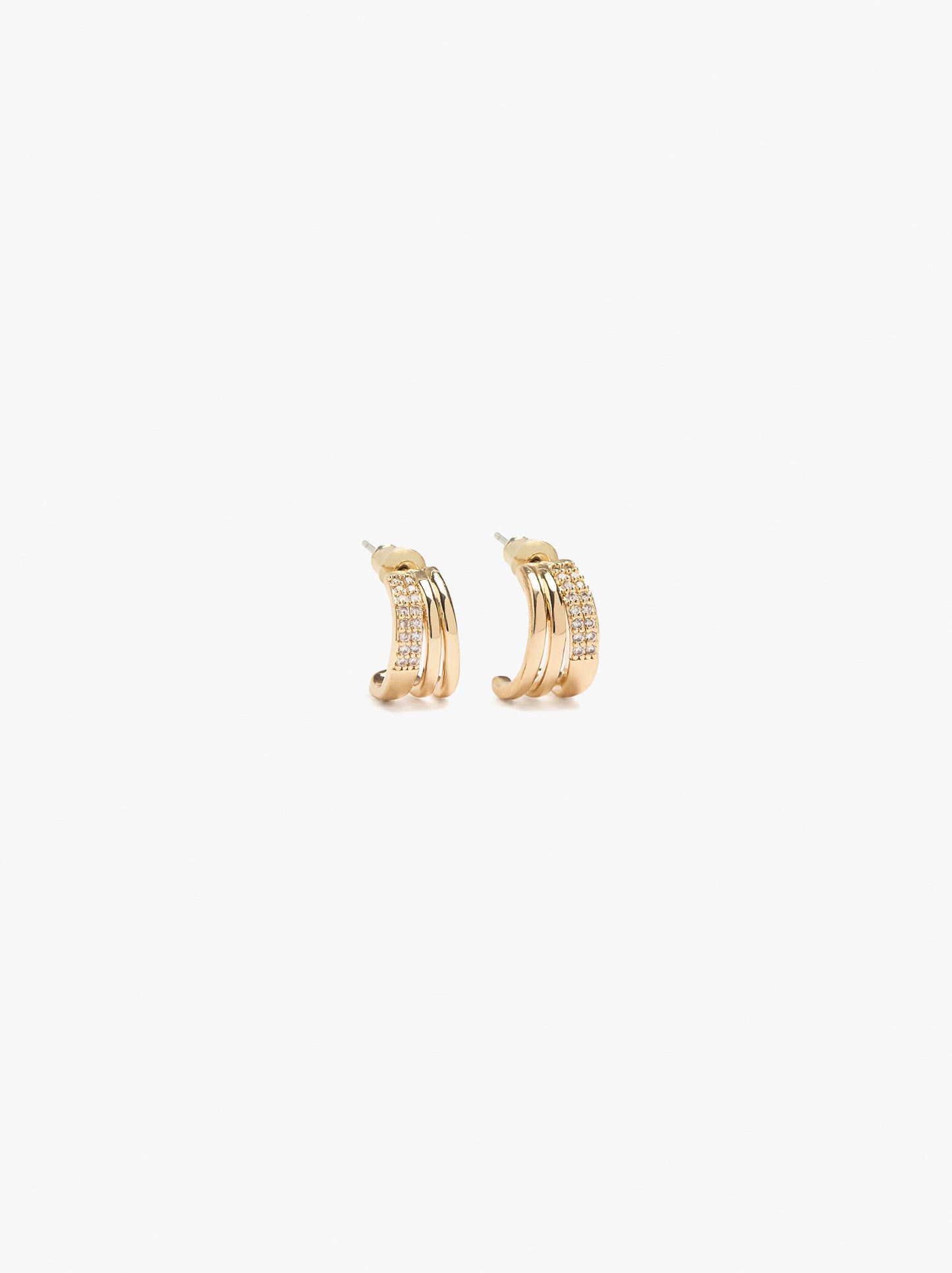 Open Hoop Earrings With Zirconia