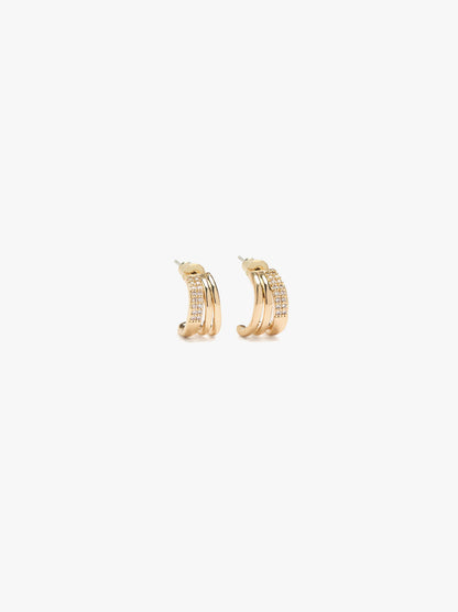 Open Hoop Earrings With Zirconia