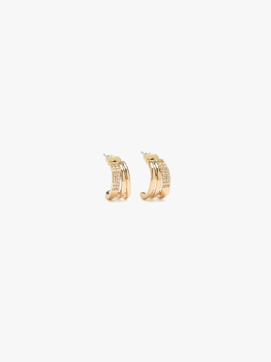Open Hoop Earrings With Zirconia