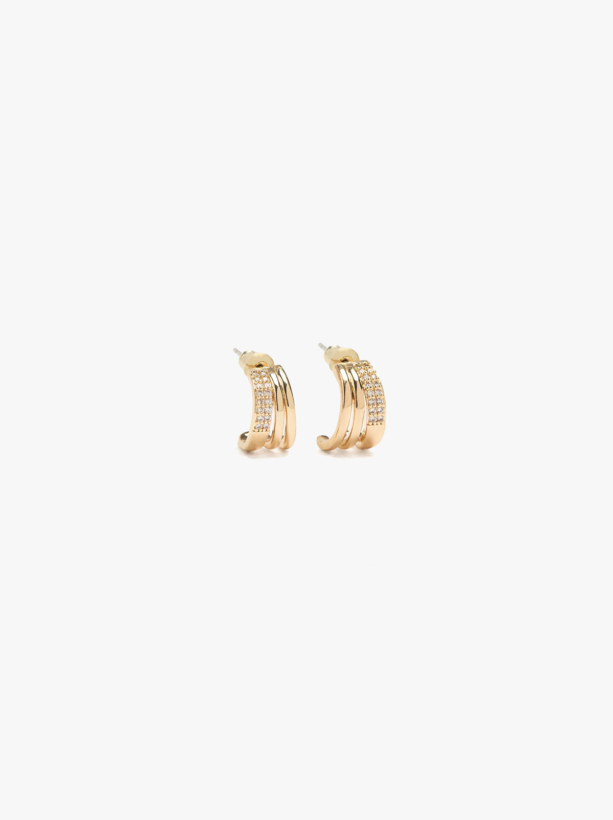 Open Hoop Earrings With Zirconia