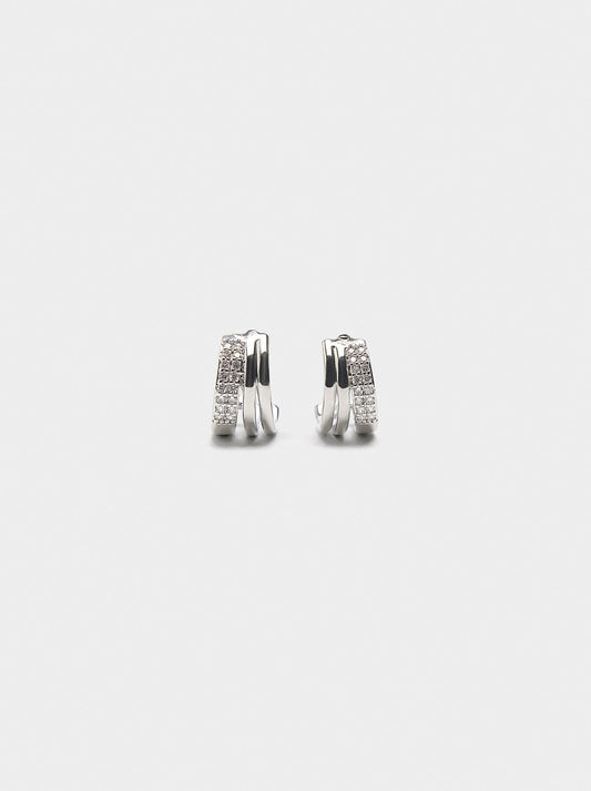 Open Hoop Earrings With Zirconia