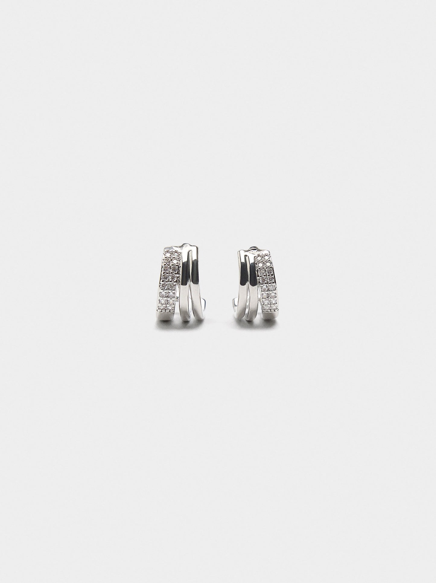 Open Hoop Earrings With Zirconia