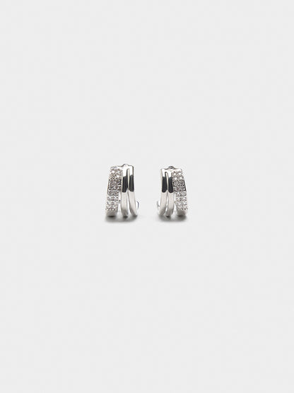 Open Hoop Earrings With Zirconia