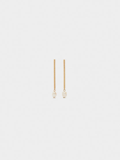Bar Earrings With Freshwater Pearls