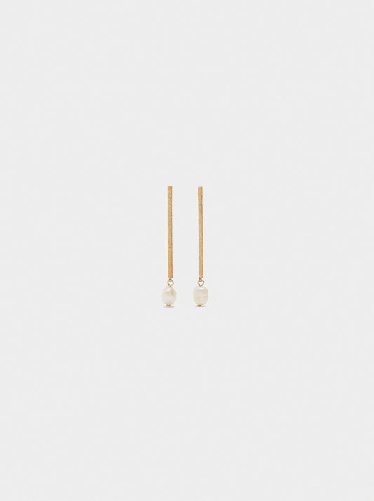 Bar Earrings With Freshwater Pearls