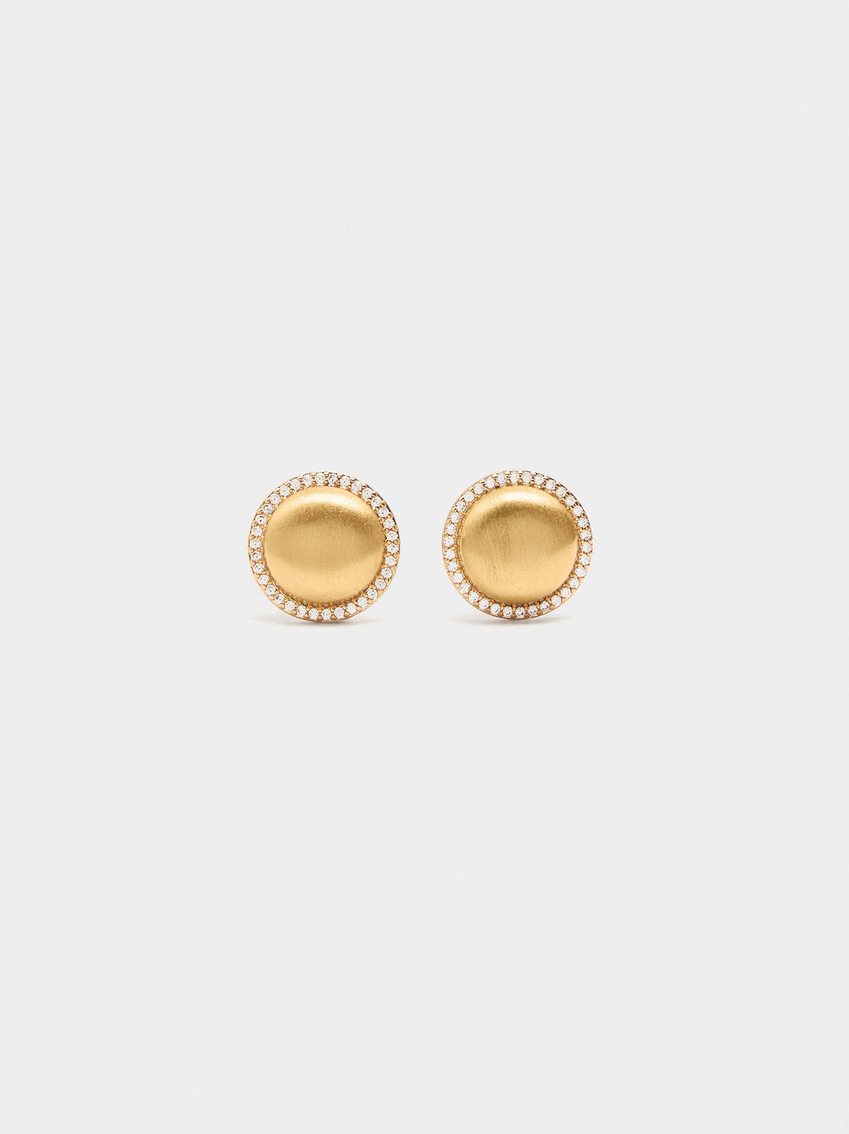 Round Earrings With Cubic Zirconia