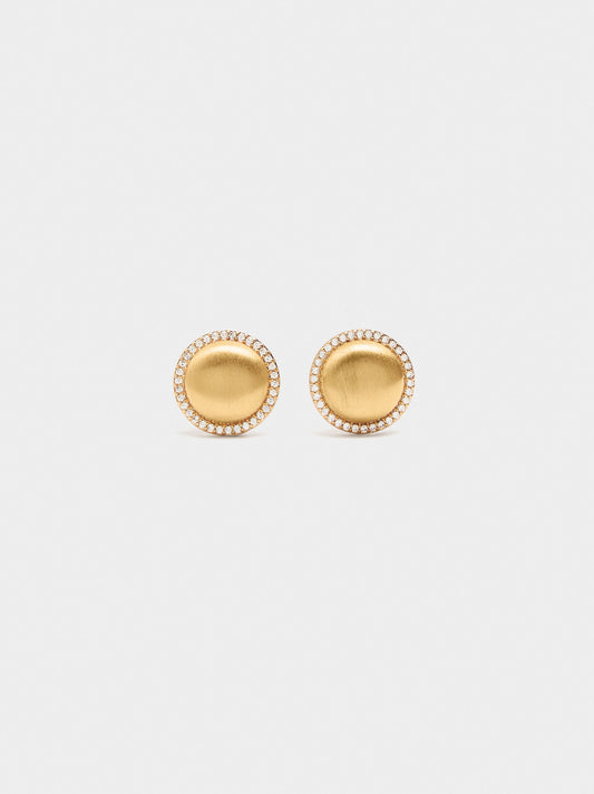 Round Earrings With Cubic Zirconia