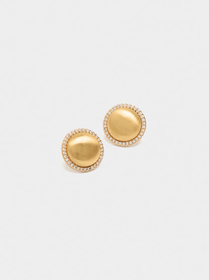 Round Earrings With Cubic Zirconia