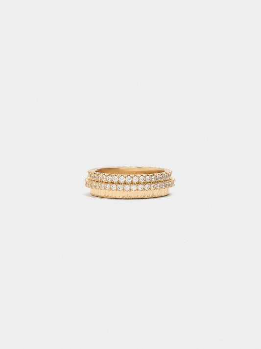 Triple Effect Ring With Zirconias