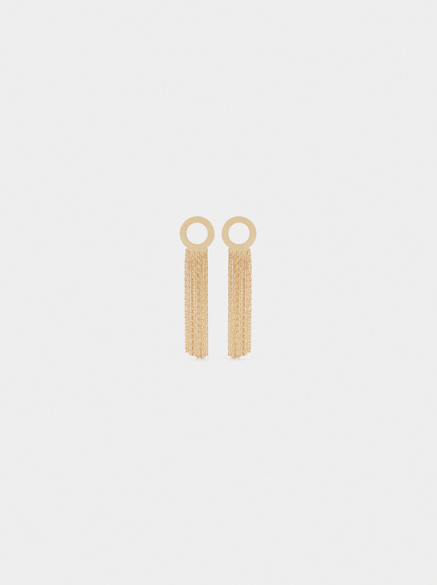 Long Hoop Earrings With Fringes
