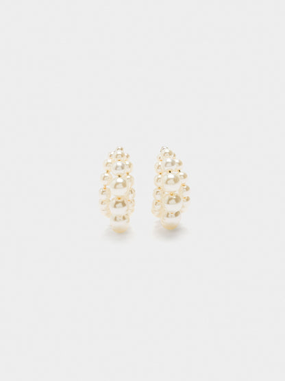 Open Hoop Earrings With Pearls