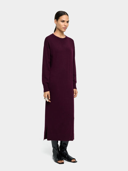 Midi Knit Dress With Scarf