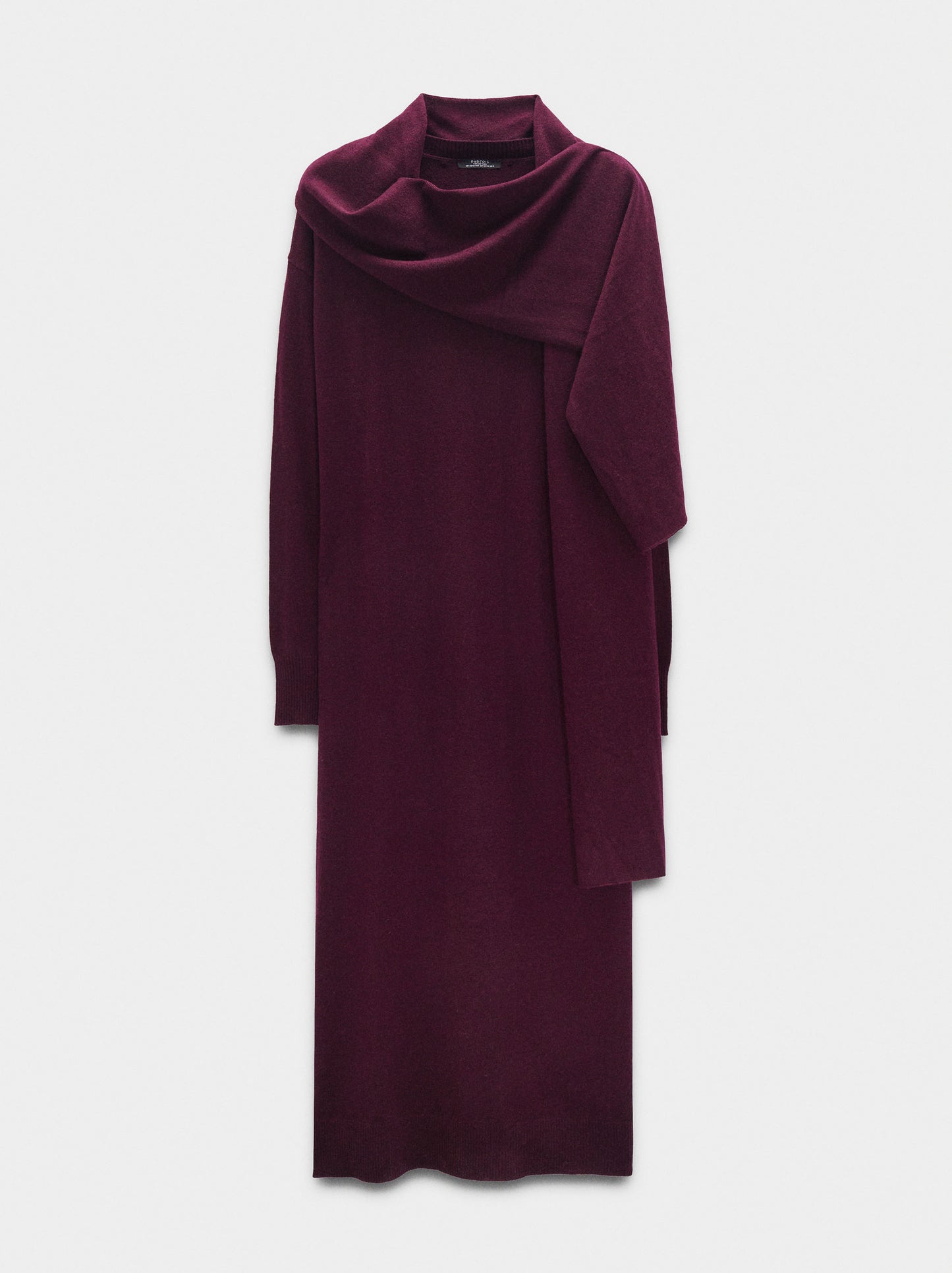 Midi Knit Dress With Scarf