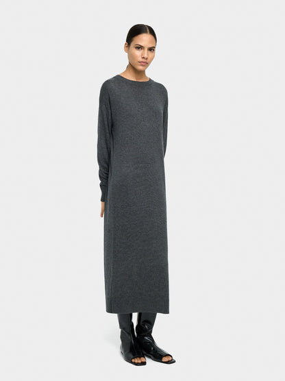 Midi Knit Dress With Scarf