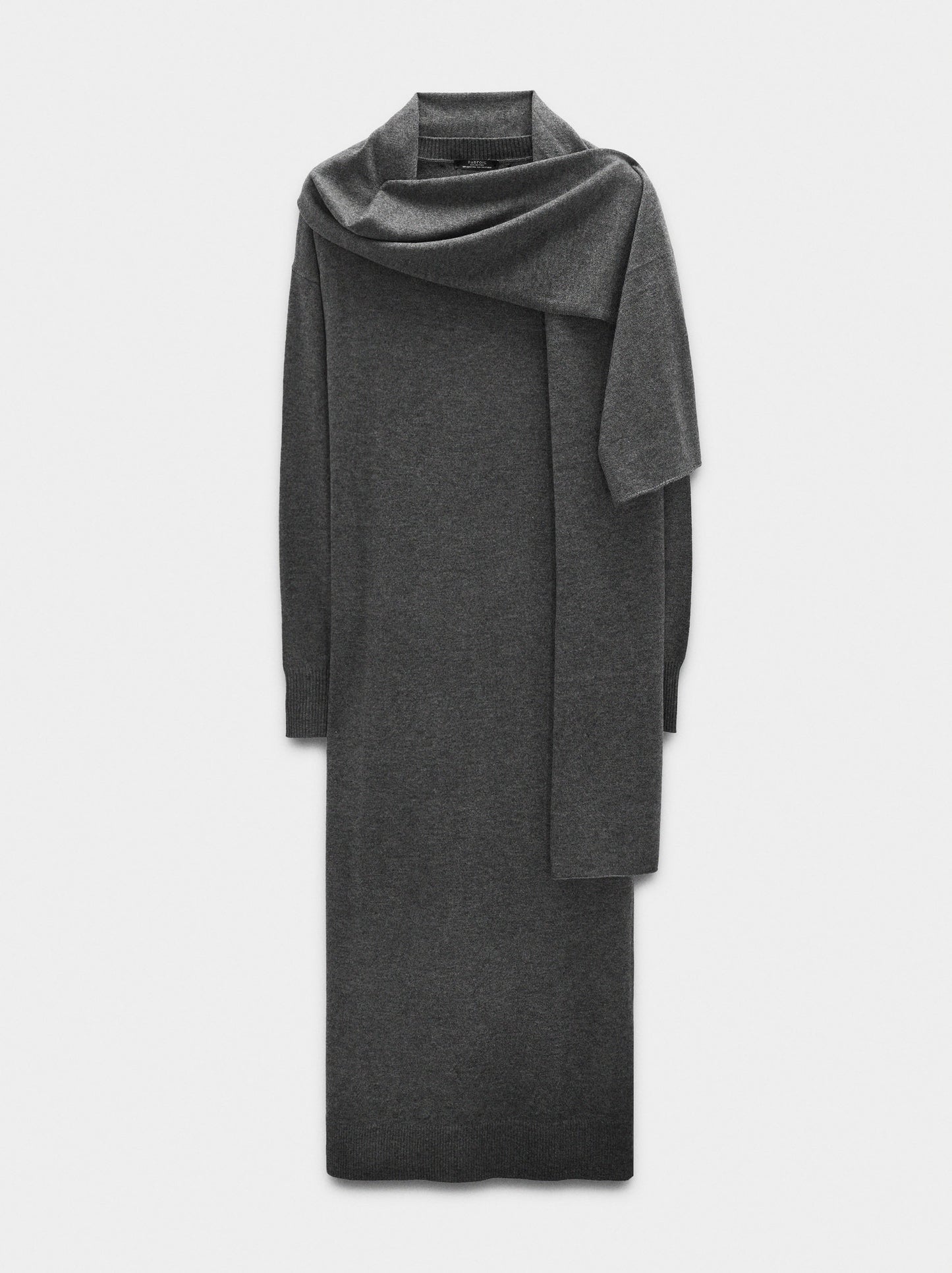 Midi Knit Dress With Scarf