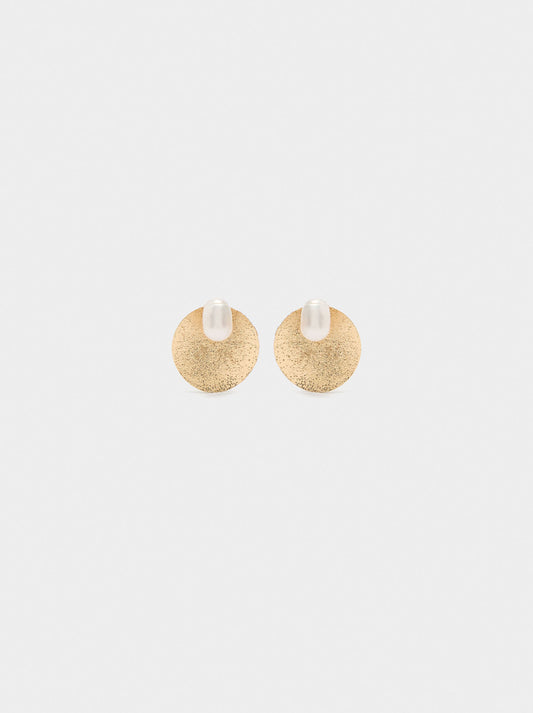 Round Earrings With Freshwater Pearls