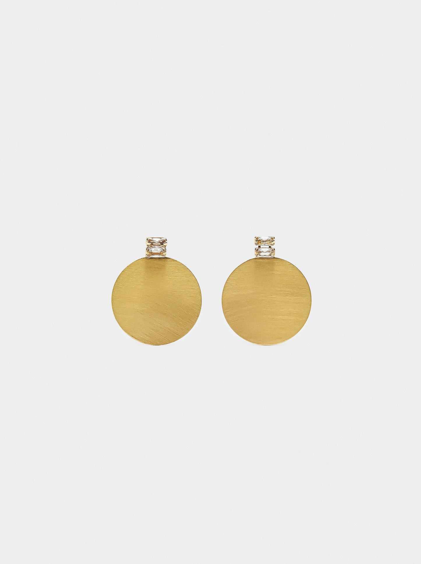 Round Earrings With Cubic Zirconia