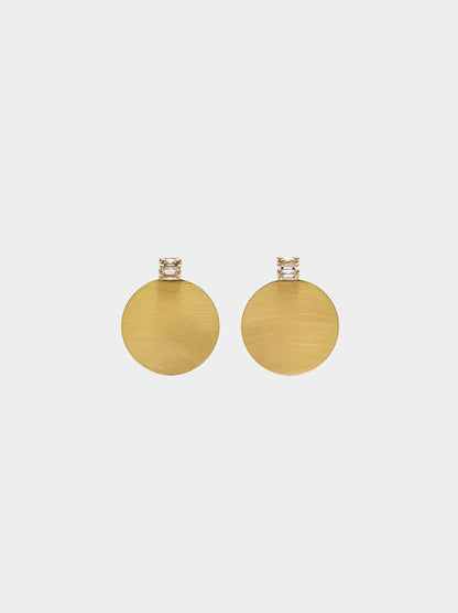 Round Earrings With Cubic Zirconia