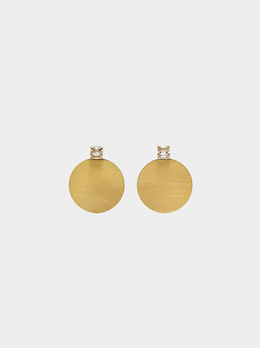 Round Earrings With Cubic Zirconia