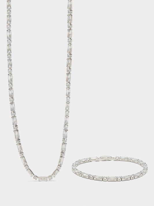 Necklace And Bracelet Set With Zirconia