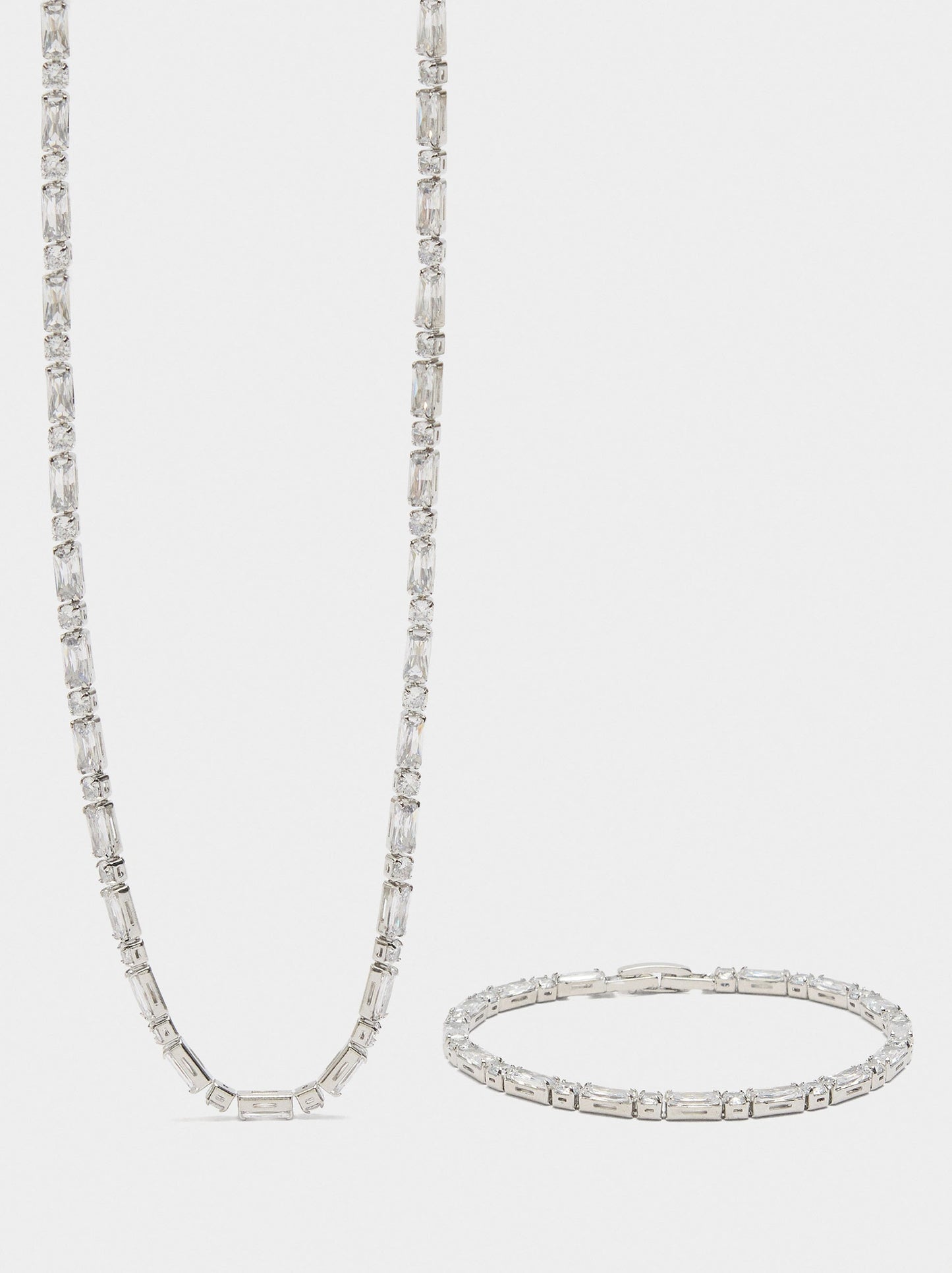 Necklace And Bracelet Set With Zirconia