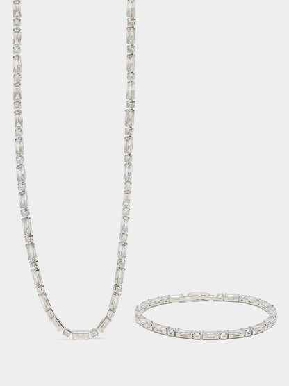 Necklace And Bracelet Set With Zirconia