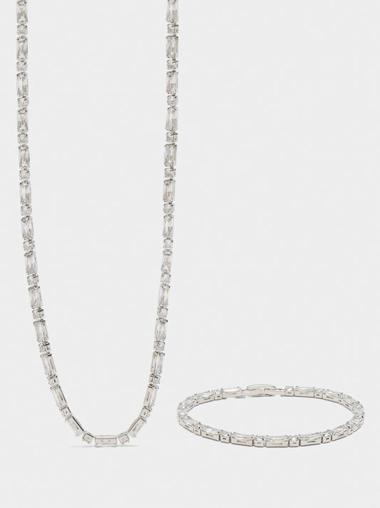 Necklace And Bracelet Set With Zirconia