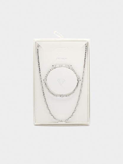 Necklace And Bracelet Set With Zirconia