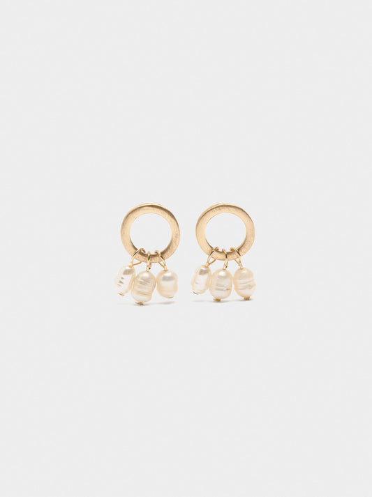 Hoop Earrings With Freshwater Pearls