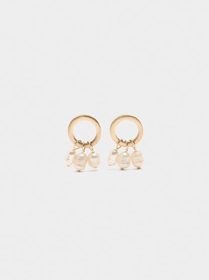 Hoop Earrings With Freshwater Pearls