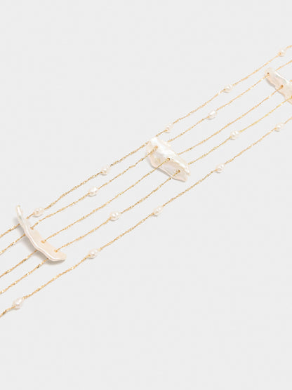 Short Multi-Collar With Freshwater Pearls
