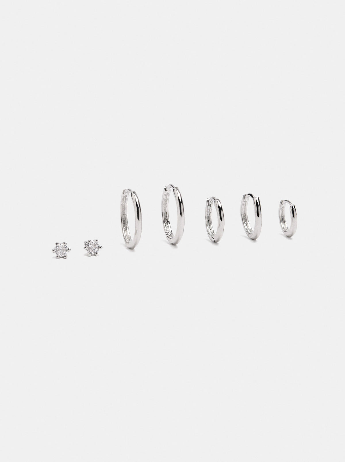 Set Of Hoop Earrings And Earring With Zirconia