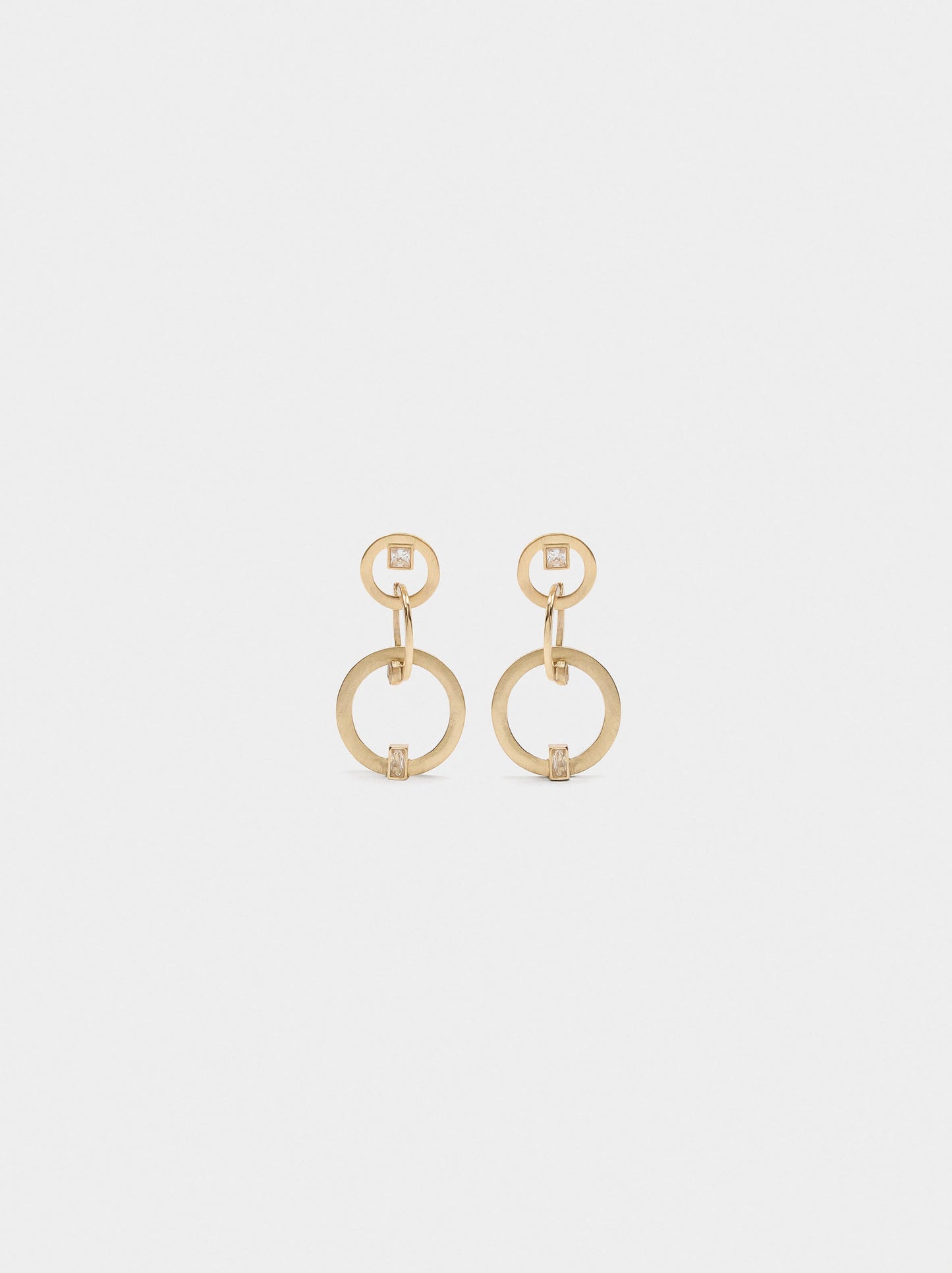 Long Hoop Earrings With Zircons