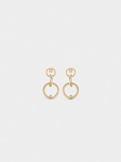 Long Hoop Earrings With Zircons