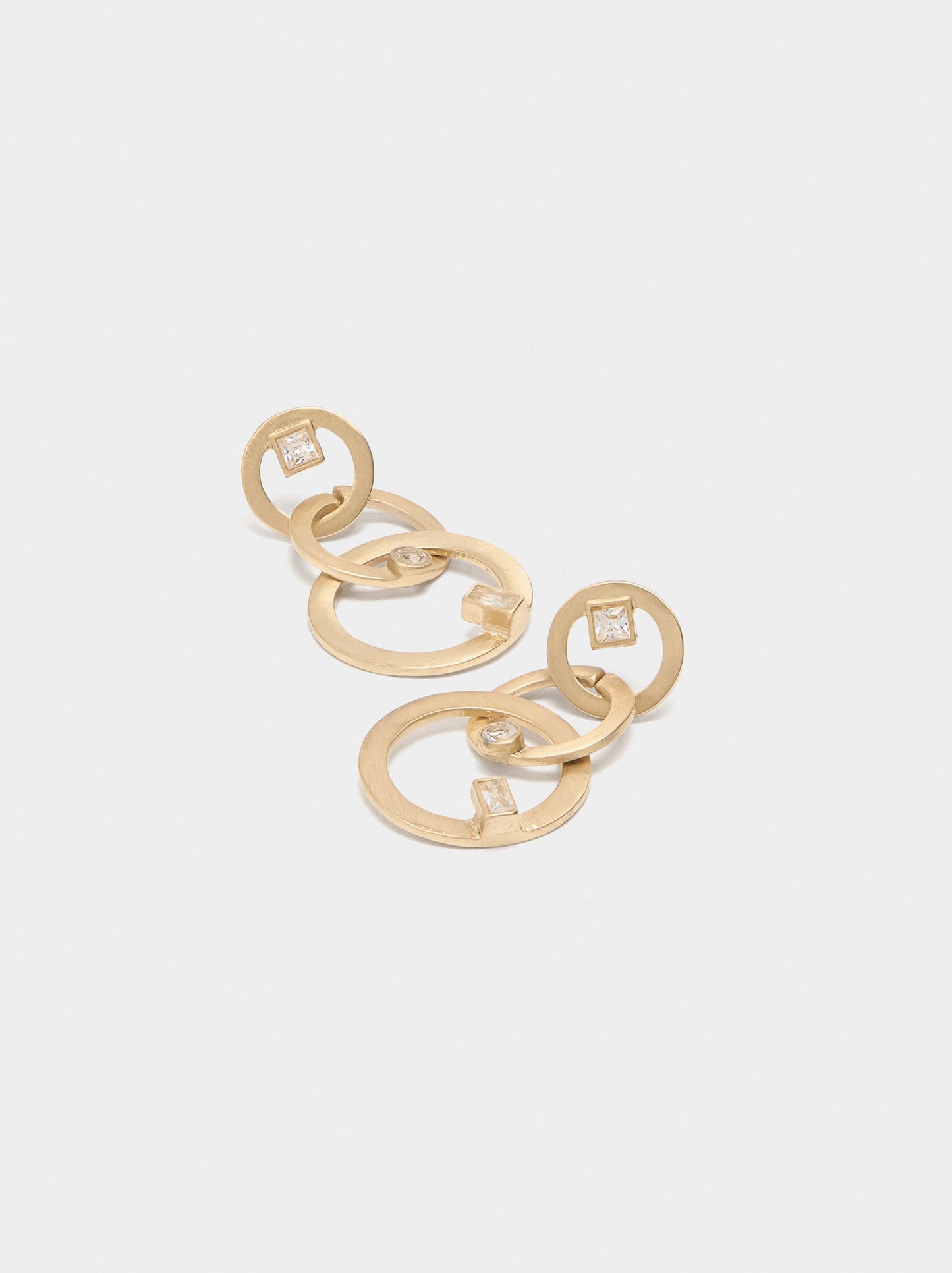 Long Hoop Earrings With Zircons