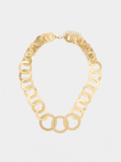 Necklace With Intertwined Hoops With Zirconia