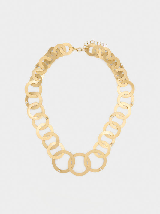 Necklace With Intertwined Hoops With Zirconia